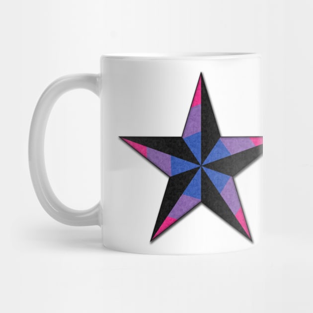 Bisexual Pride Flag Colored Nautical Star by LiveLoudGraphics